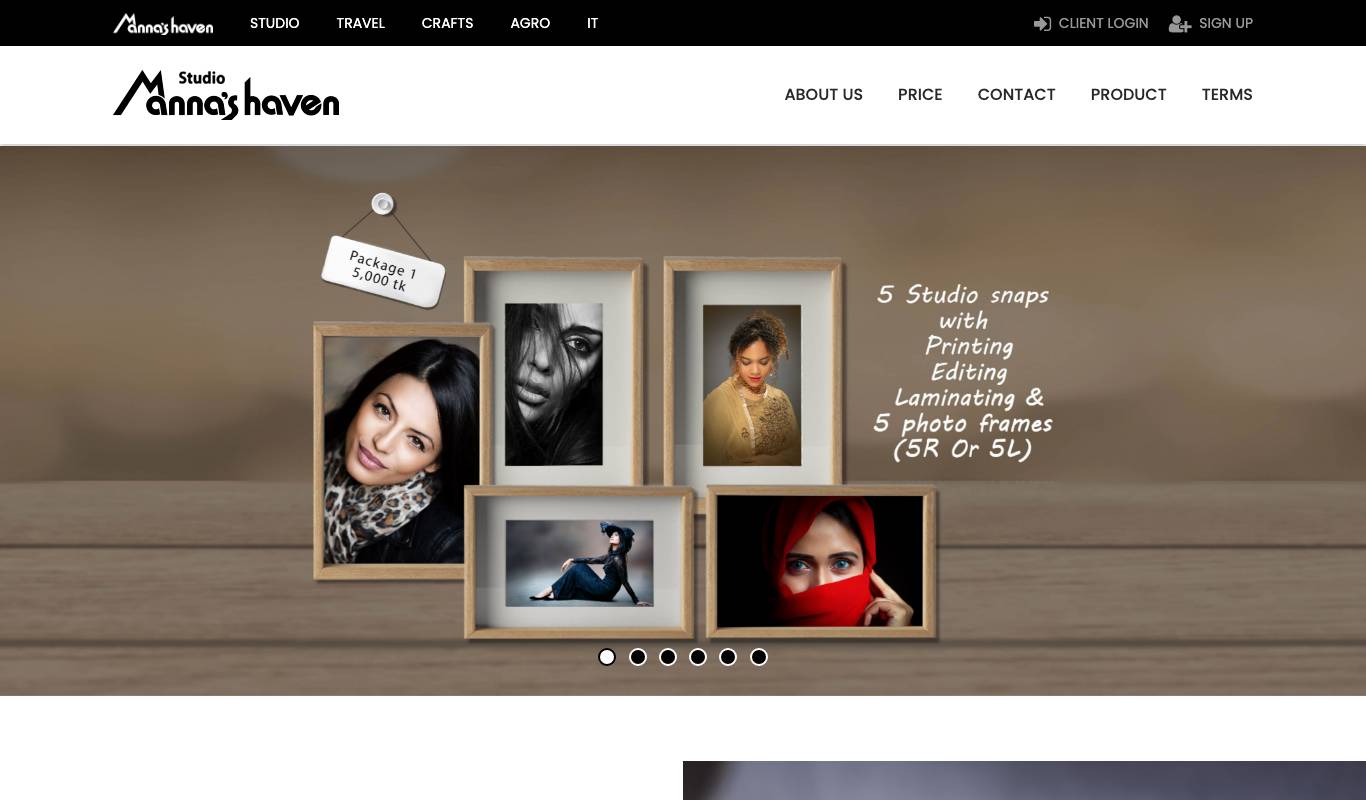 Desktop screenshot of the current website